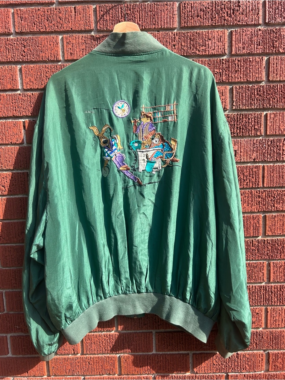 Vintage Cordovan Montreal Embroidered Bomber Jacket Green XL